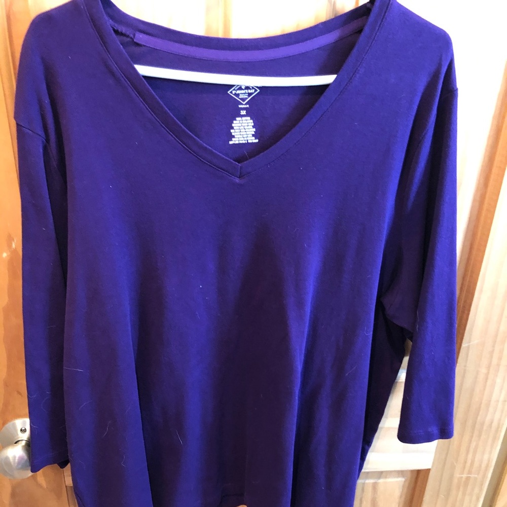 Purple long sleeve plus size tee